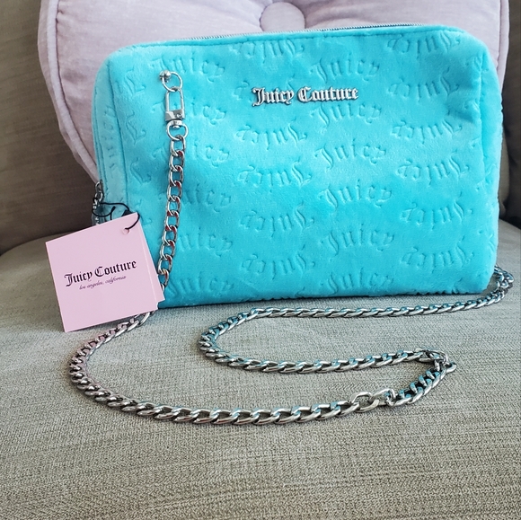 Juicy Couture Blue Embossed Shoulder/ Crossbody Bag - Picture 4 of 4